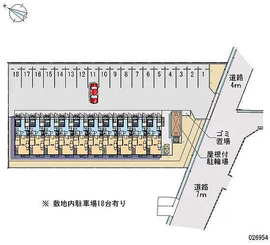 ★手数料０円★防府市田島　月極駐車場（LP）